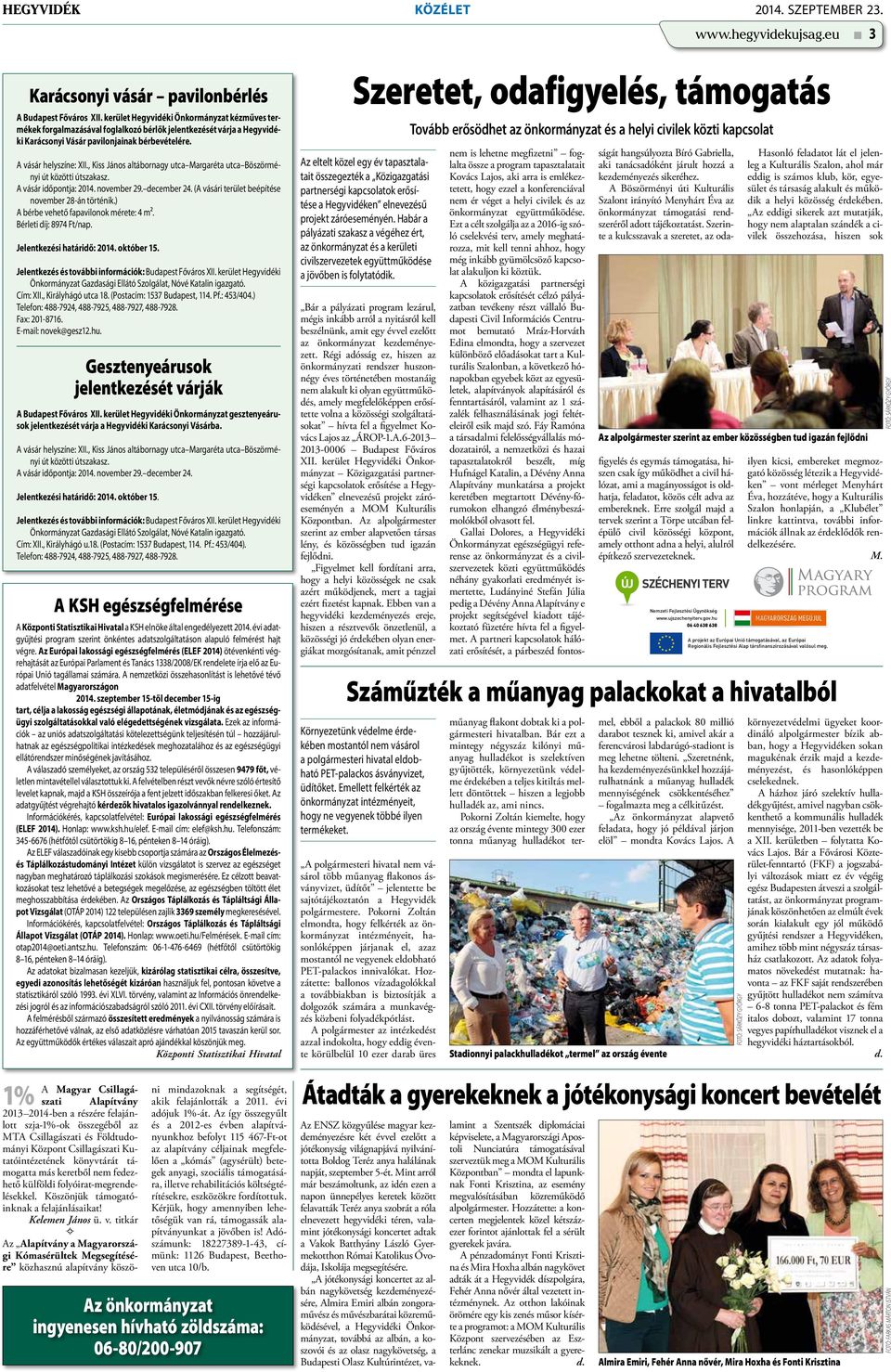 , Kiss János altábornagy utca Margaréta utca Böszörményi út közötti útszakasz. A vásár időpontja: 2014. november 29. december 24. (A vásári terület beépítése november 28-án történik.