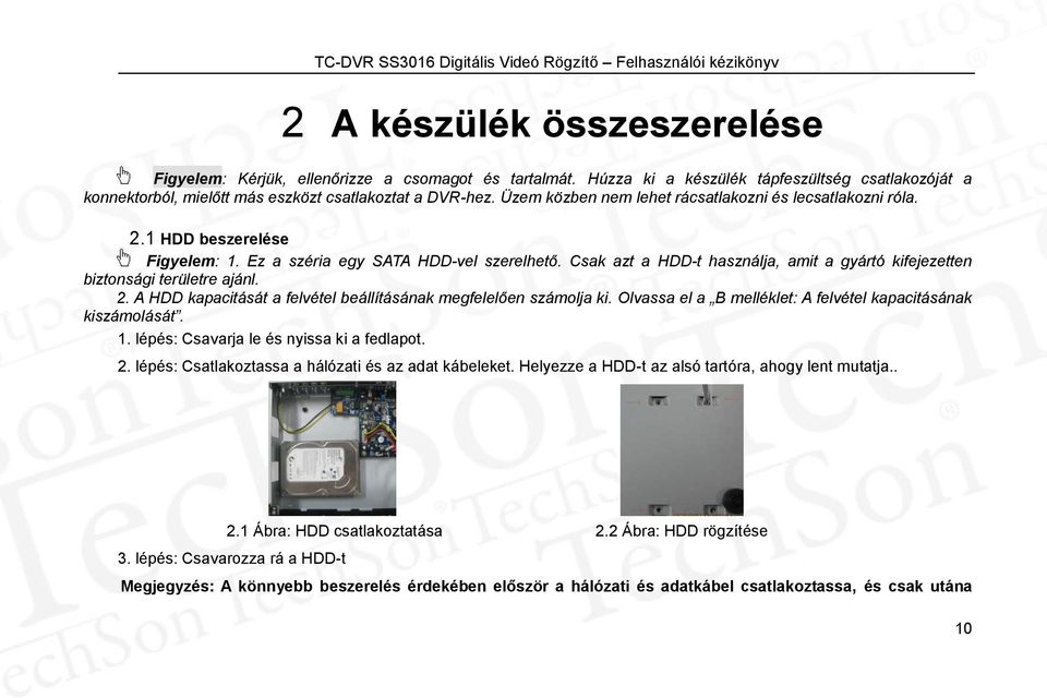 TC-DVR SS3016. Digitális videó rögzítő. Felhasználói kézikönyv - PDF Ingyenes  letöltés