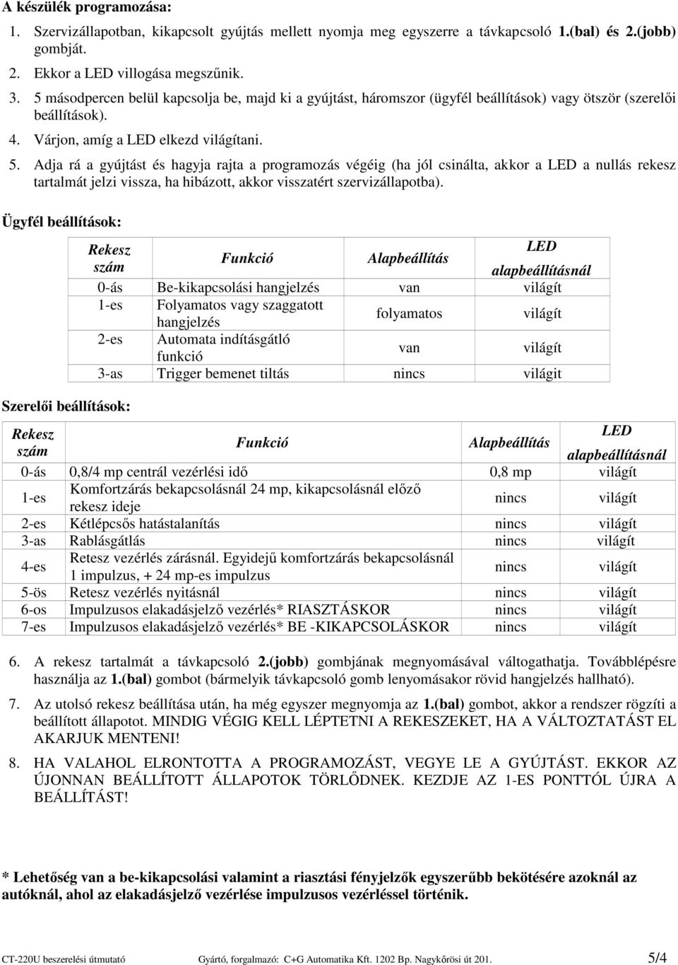 Adja rá a gyújtást és hagyja rajta a programozás végéig (ha jól csinálta, akkor a a nullás rekesz tartalmát jelzi vissza, ha hibázott, akkor visszatért szervizállapotba).