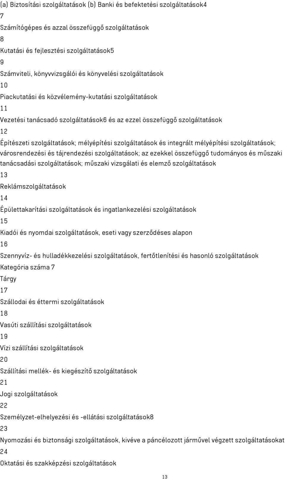 szolgáltatások és integrált mélyépítési szolgáltatások; városrendezési és tájrendezési szolgáltatások; az ezekkel összefüggő tudományos és műszaki tanácsadási szolgáltatások; műszaki vizsgálati és