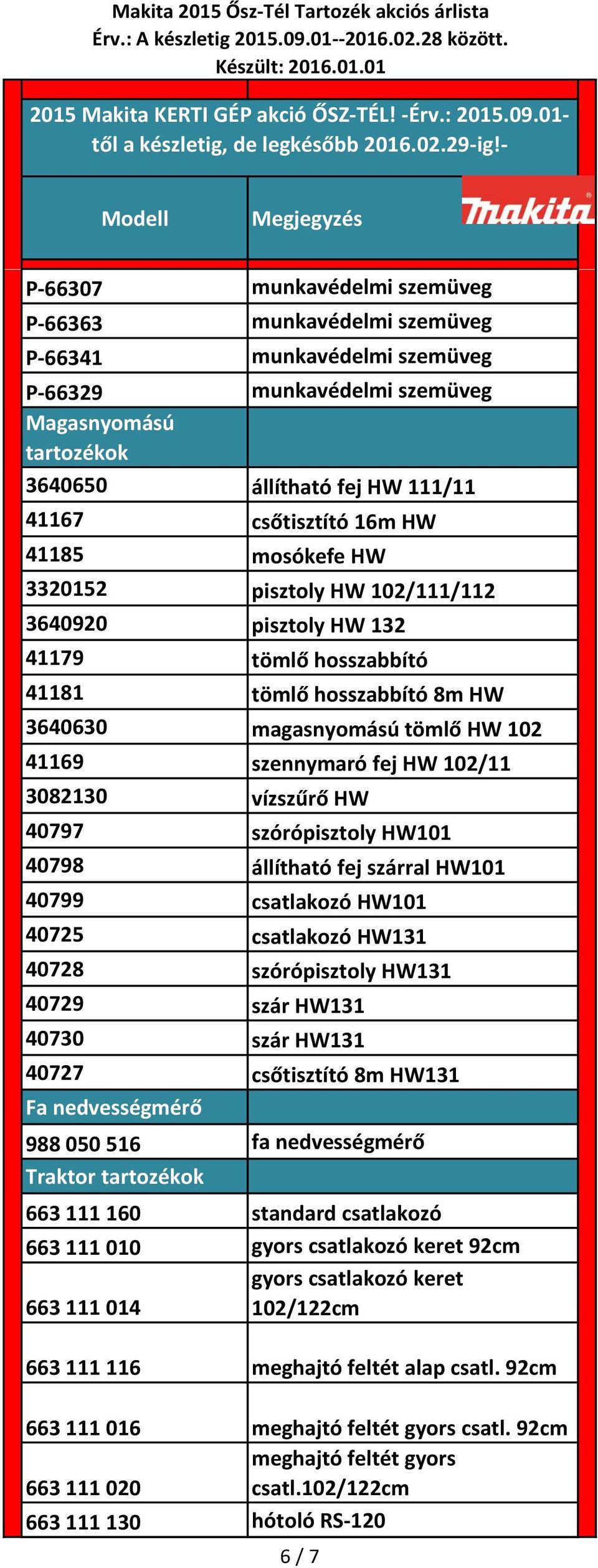 3082130 vízszűrő HW 40797 szórópisztoly HW101 40798 állítható fej szárral HW101 40799 csatlakozó HW101 40725 csatlakozó HW131 40728 szórópisztoly HW131 40729 szár HW131 40730 szár HW131 40727