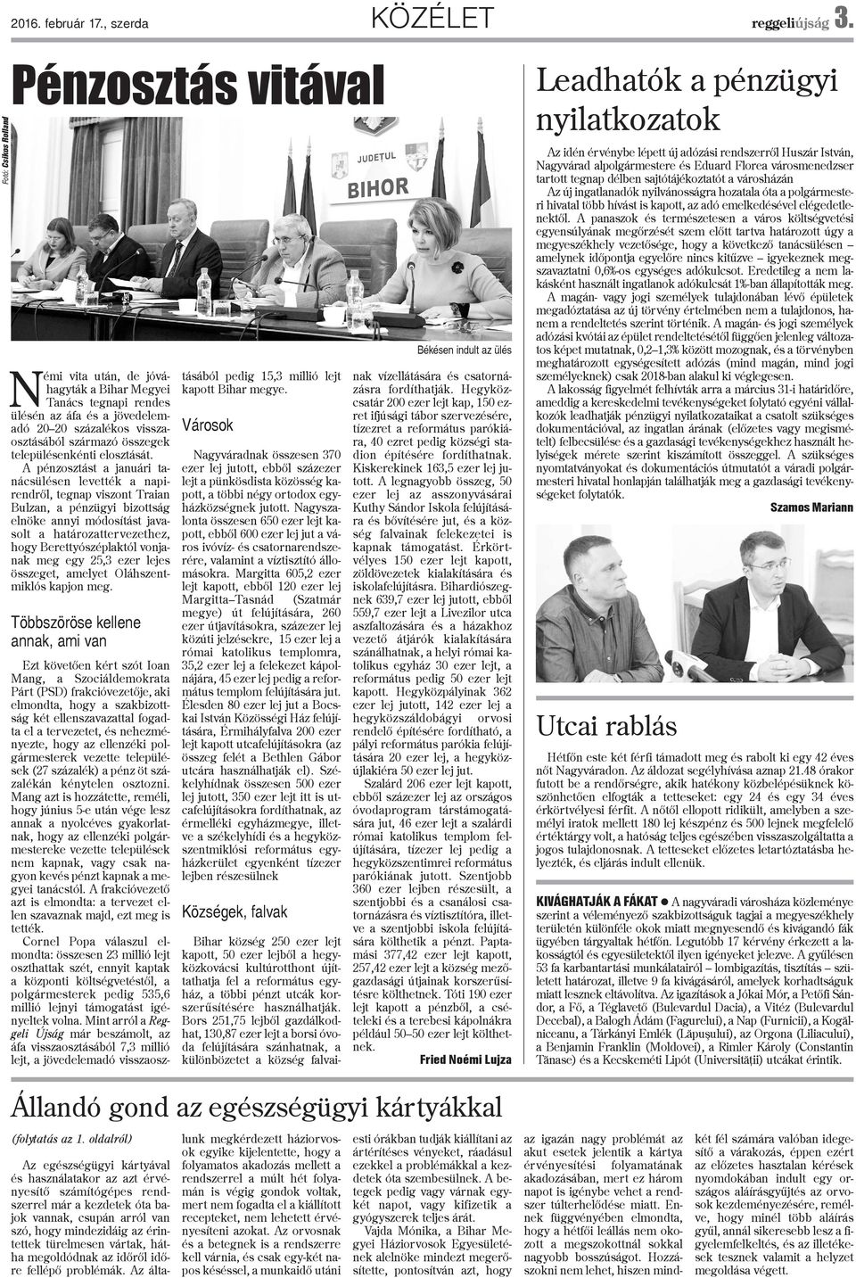 településenkénti elosztását.
