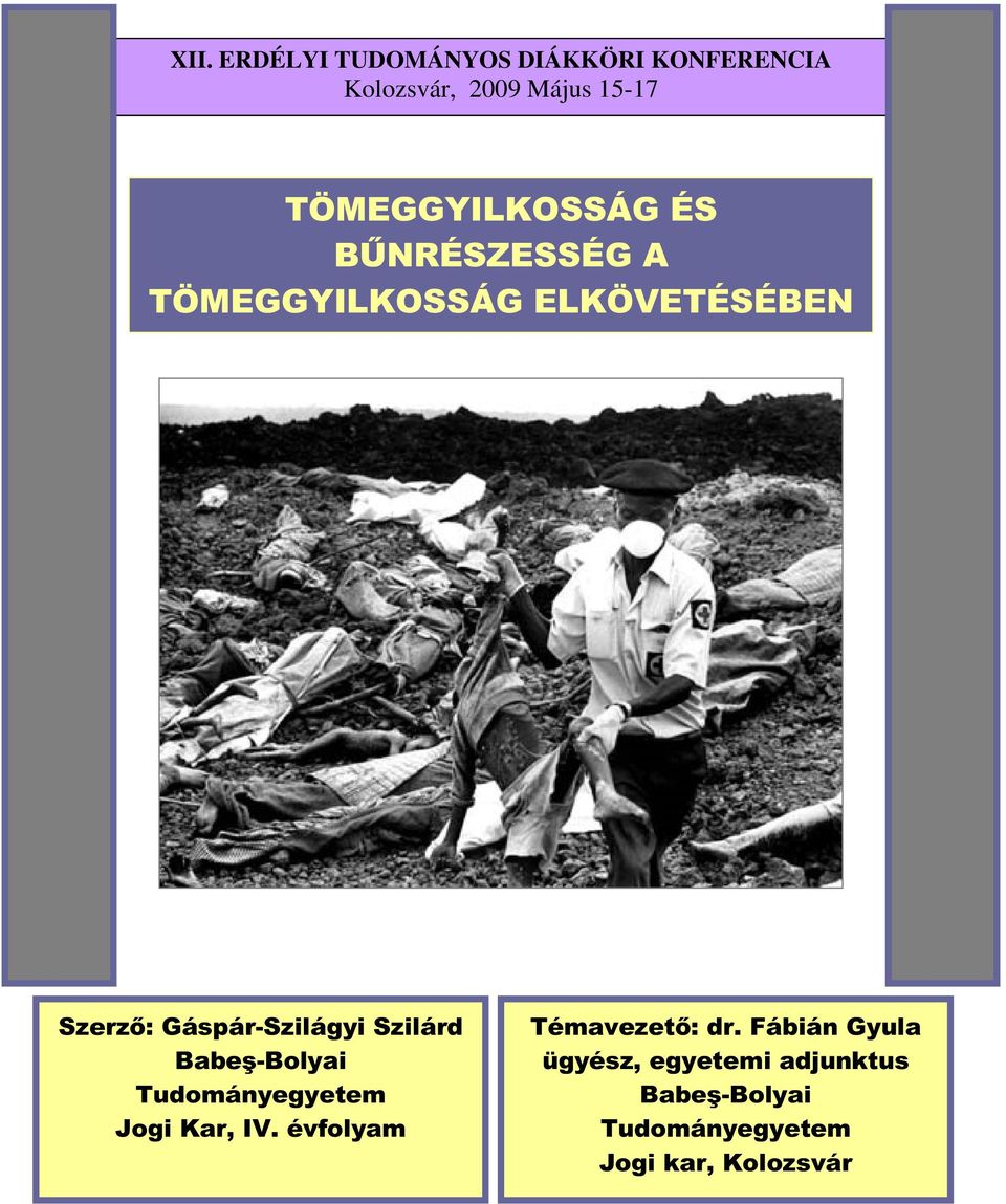 Babeş-Bolyai Tudományegyetem Jogi Kar, IV. évfolyam Témavezető: dr.