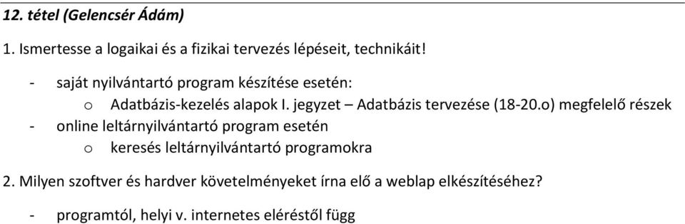 jegyzet Adatbázis tervezése (18-20.