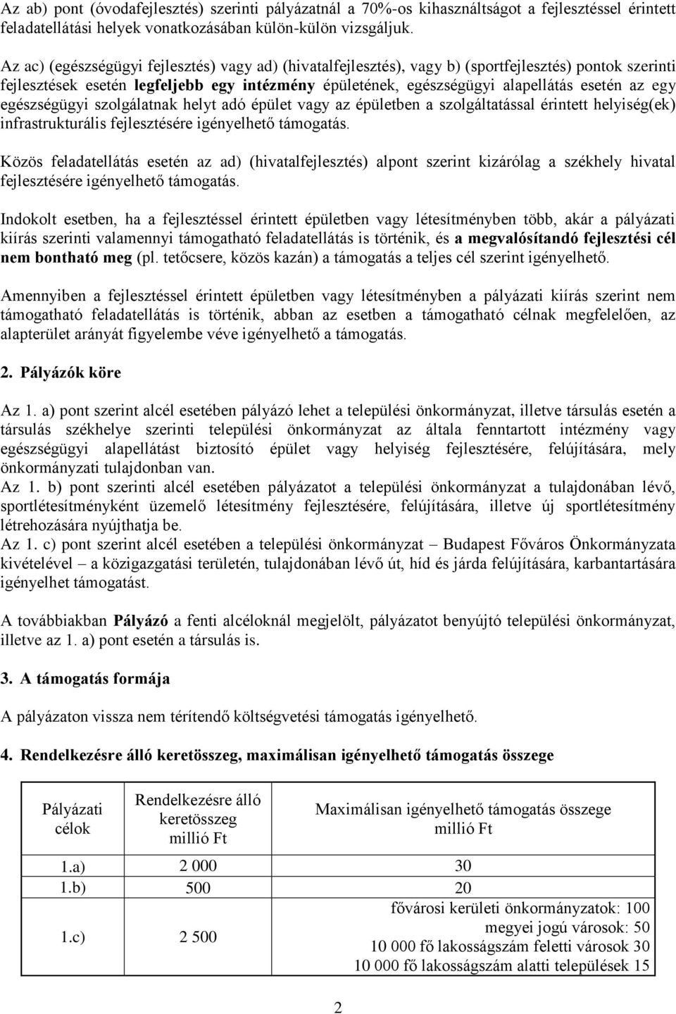 egy egészségügyi szolgálatnak helyt adó épület vagy az épületben a szolgáltatással érintett helyiség(ek) infrastrukturális fejlesztésére igényelhető támogatás.