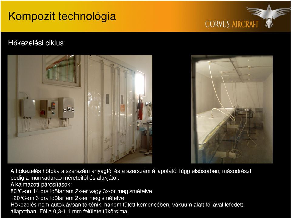 Alkalmazott párosítások: 80 C-on 14 óra időtartam 2x-er vagy 3x-or megismételve 120 C-on 3 óra időtartam 2x-er