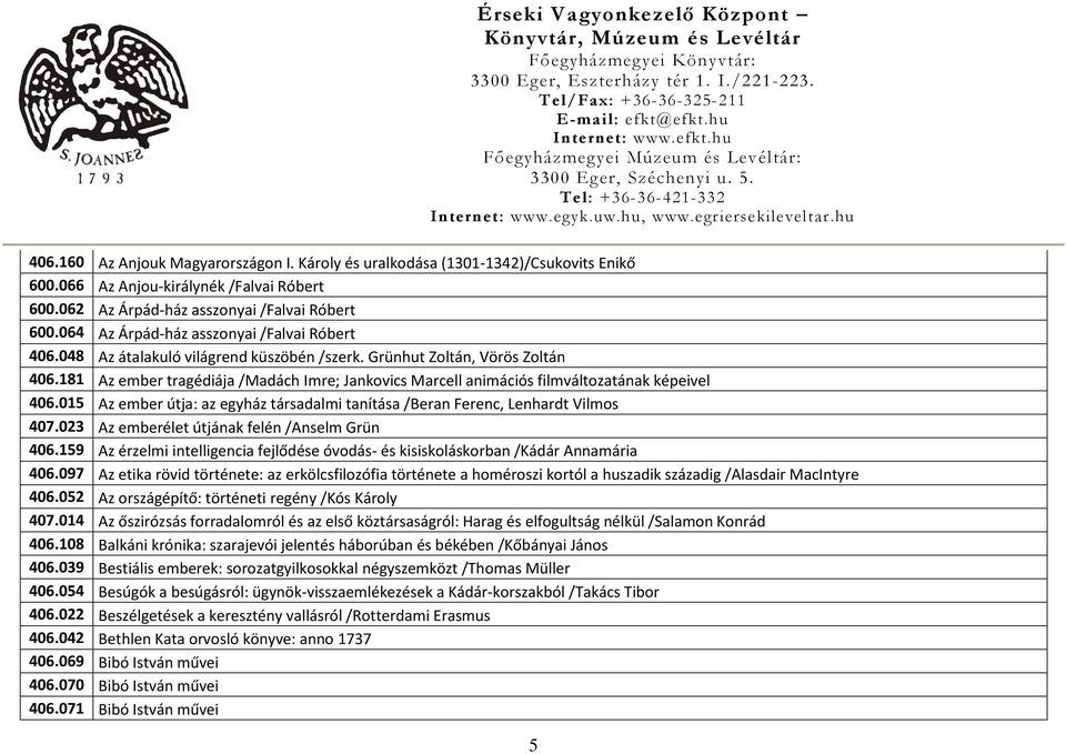 181 Az ember tragédiája /Madách Imre; Jankovics Marcell animációs filmváltozatának képeivel 406.015 Az ember útja: az egyház társadalmi tanítása /Beran Ferenc, Lenhardt Vilmos 407.