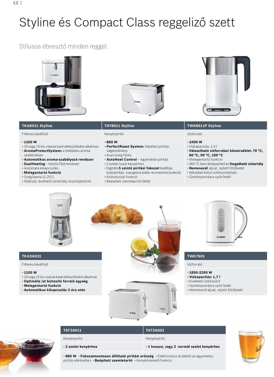 Automatikus aroma-szabályozó rendszer DualHeating kettős fűtőrendszer Automata kikapcsolás Melegentartó funkció Üveg kanna (1,25 l) Átlátszó, levehető víztartály vízszintjelzővel 860 W PerfectRoast