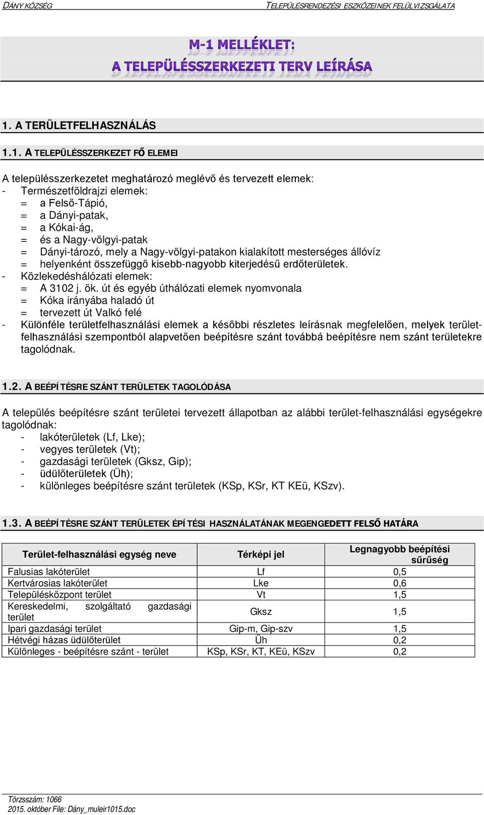 - Közlekedéshálózati elemek: = A 3102 j. ök.