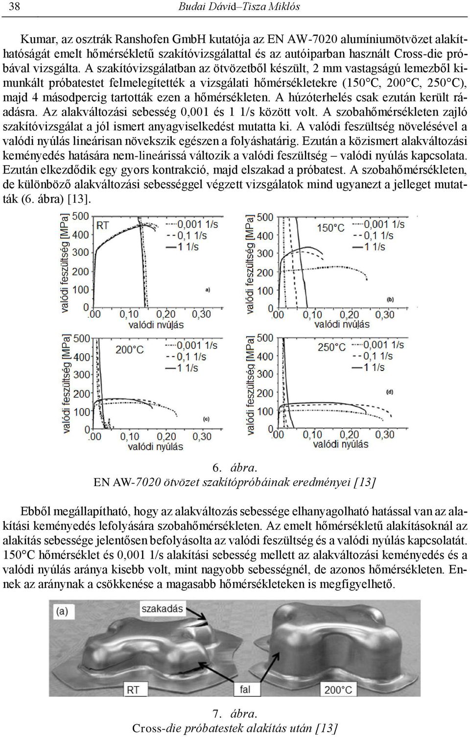 A szakítóvizsgálatban az ötvözetből készült, 2 mm vastagságú lemezből kimunkált próbatestet felmelegítették a vizsgálati hőmérsékletekre (150 C, 200 C, 250 C), majd 4 másodpercig tartották ezen a