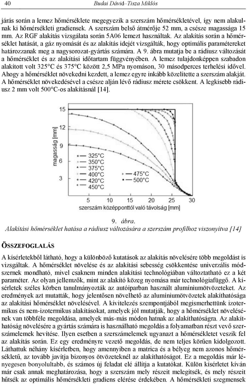 Az alakítás során a hőmérséklet hatását, a gáz nyomását és az alakítás idejét vizsgálták, hogy optimális paramétereket határozzanak meg a nagysorozat-gyártás számára. A 9.