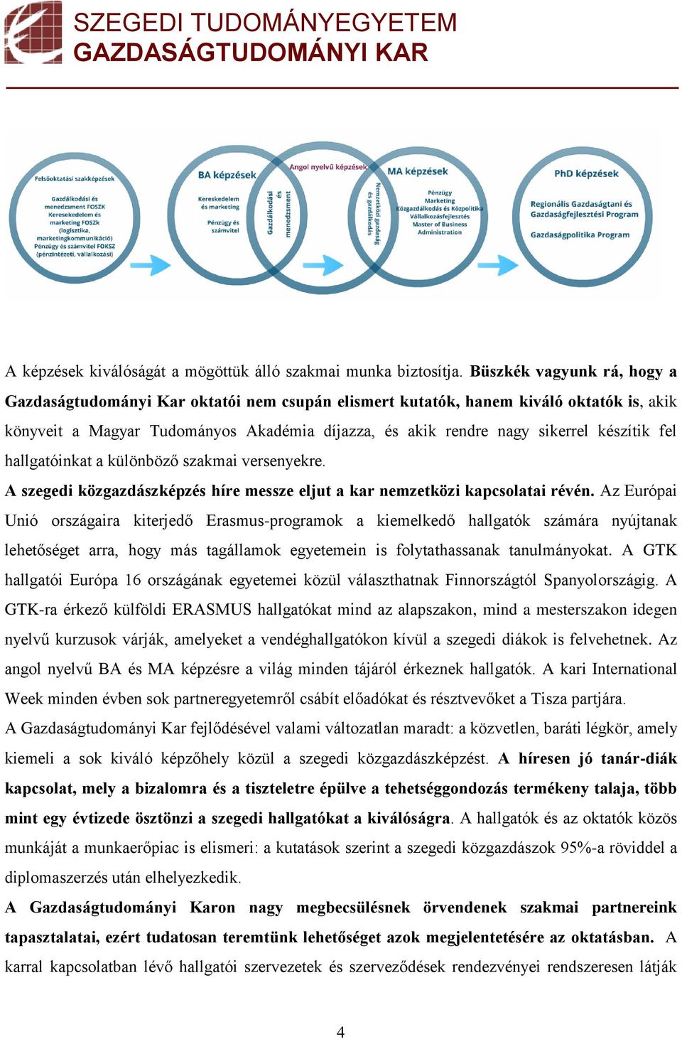 készítik fel hallgatóinkat a különböző szakmai versenyekre. A szegedi közgazdászképzés híre messze eljut a kar nemzetközi kapcsolatai révén.