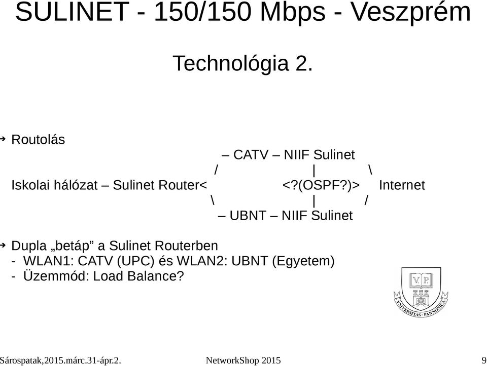 SULINET - 150/150 Mbps - Veszprém. Pulai Gábor pulaig@uni-pannon.hu - PDF  Ingyenes letöltés