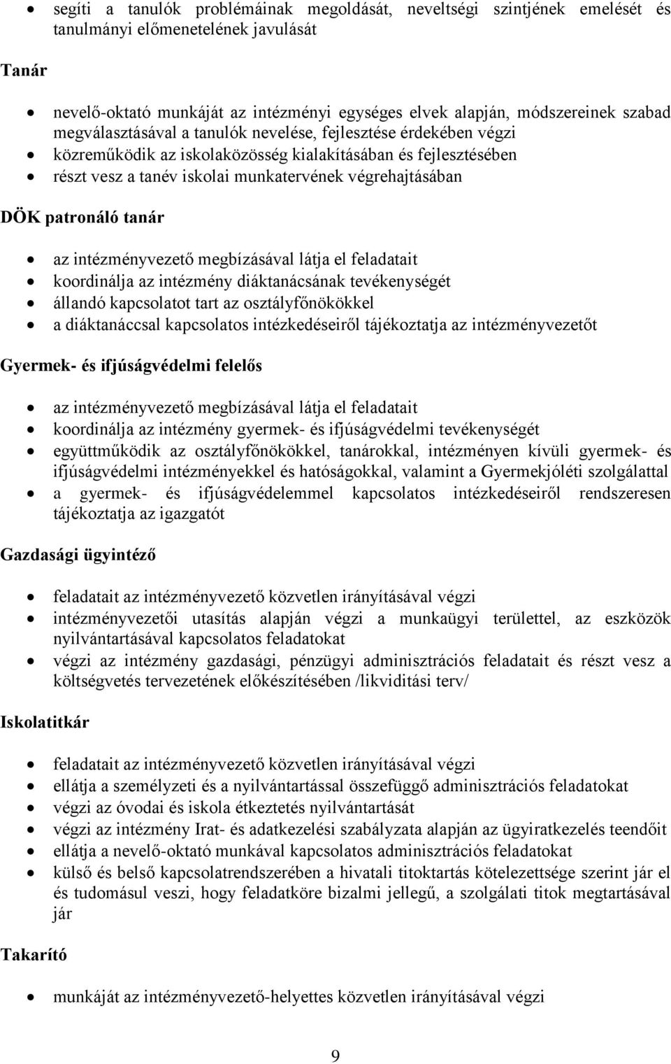 tanár az intézményvezető megbízásával látja el feladatait koordinálja az intézmény diáktanácsának tevékenységét állandó kapcsolatot tart az osztályfőnökökkel a diáktanáccsal kapcsolatos
