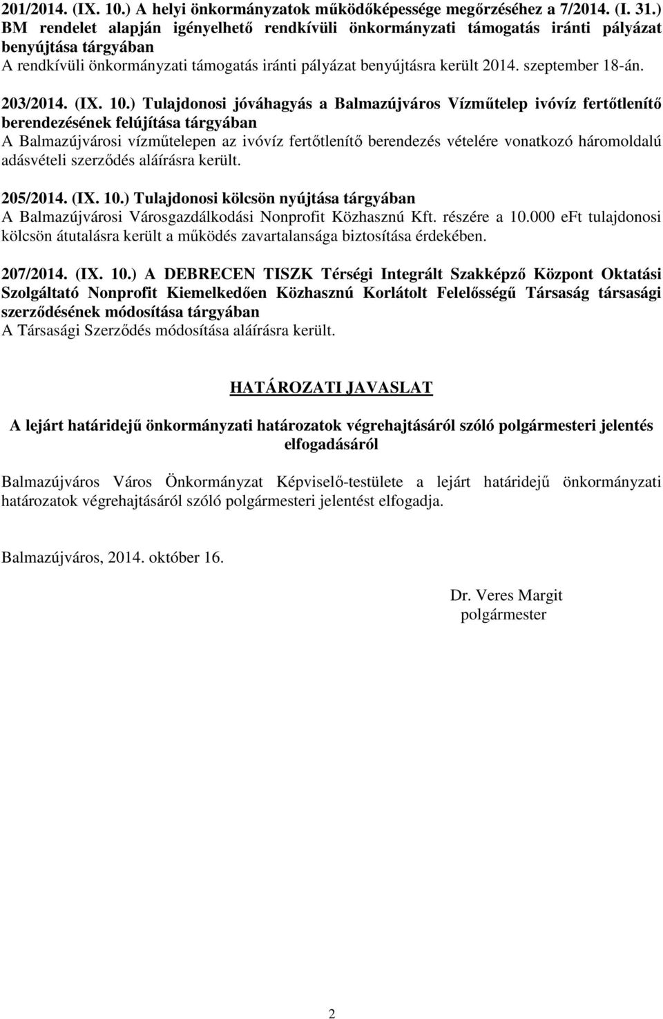 szeptember 18-án. 203/2014. (IX. 10.