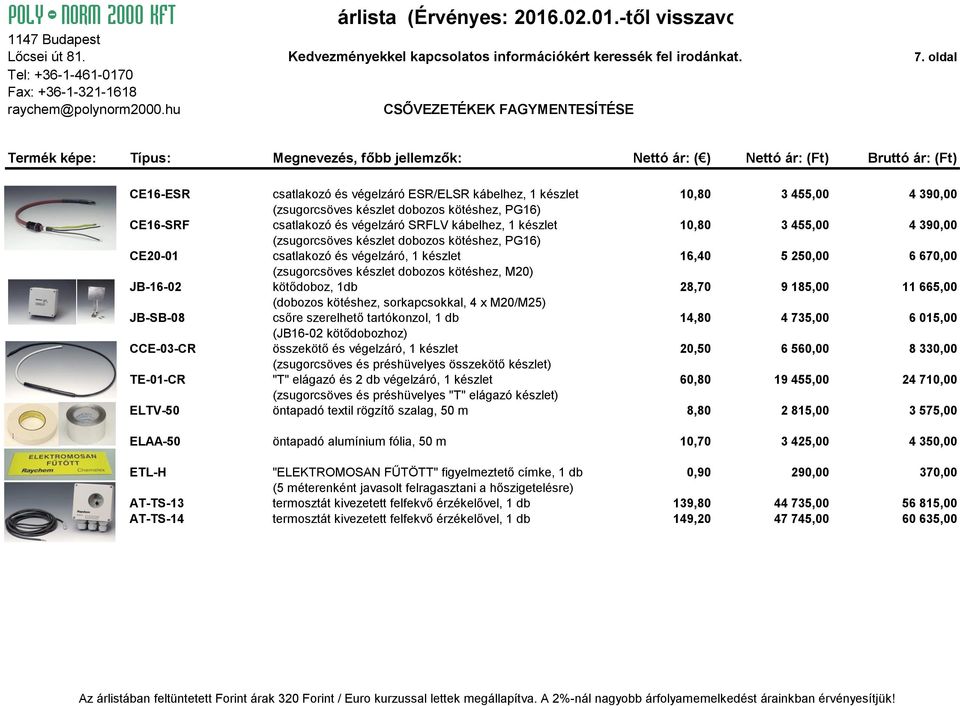 SRFLV kábelhez, 1 készlet 10,80 3 455,00 4 390,00 (zsugorcsöves készlet dobozos kötéshez, PG16) CE20-01 csatlakozó és végelzáró, 1 készlet 16,40 5 250,00 6 670,00 (zsugorcsöves készlet dobozos