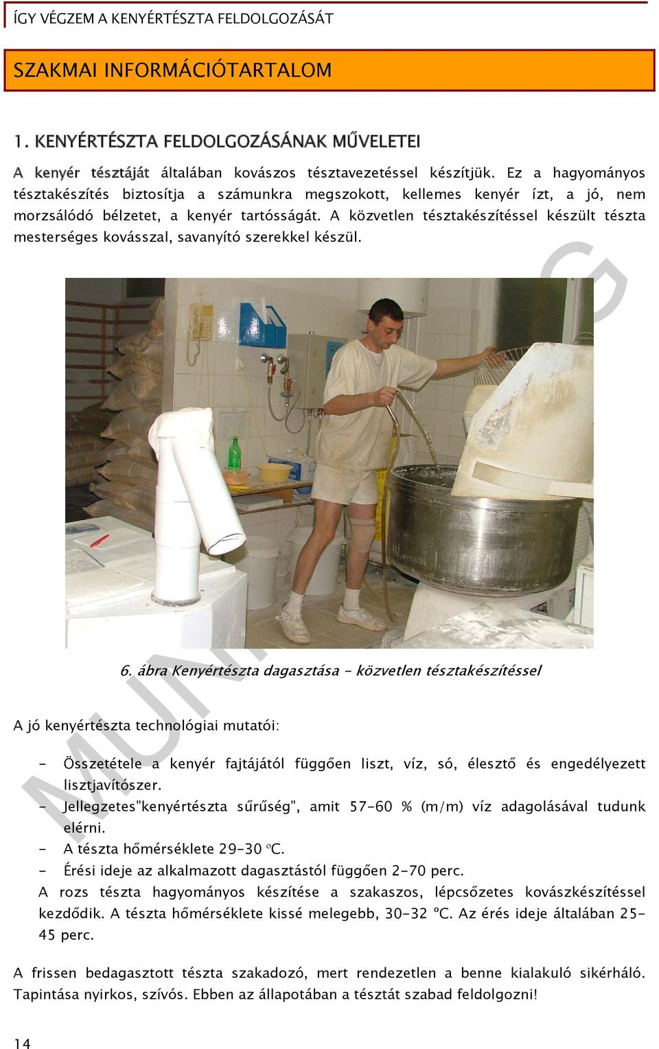 A közvetlen tésztakészítéssel készült tészta mesterséges kovásszal, savanyító szerekkel készül. 6.