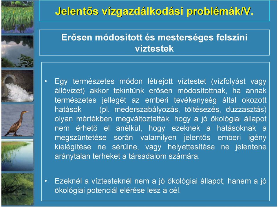 természetes jellegét az emberi tevékenység által okozott hatások (pl.