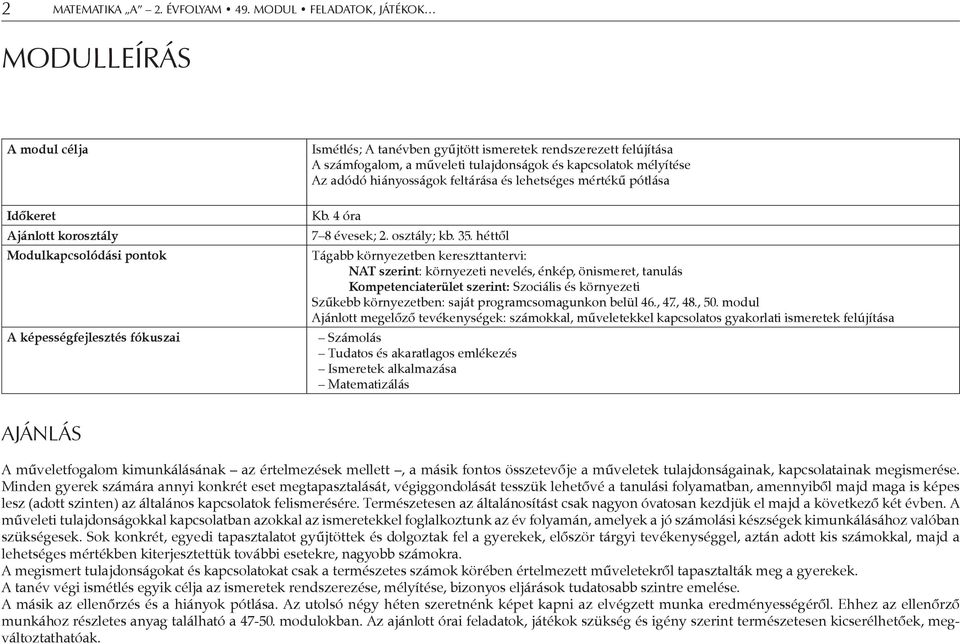 héttől Tágabb környezetben kereszttantervi: NAT szerint: környezeti nevelés, énkép, önismeret, tanulás Kompetenciaterület szerint: Szociális és környezeti Szűkebb környezetben: saját