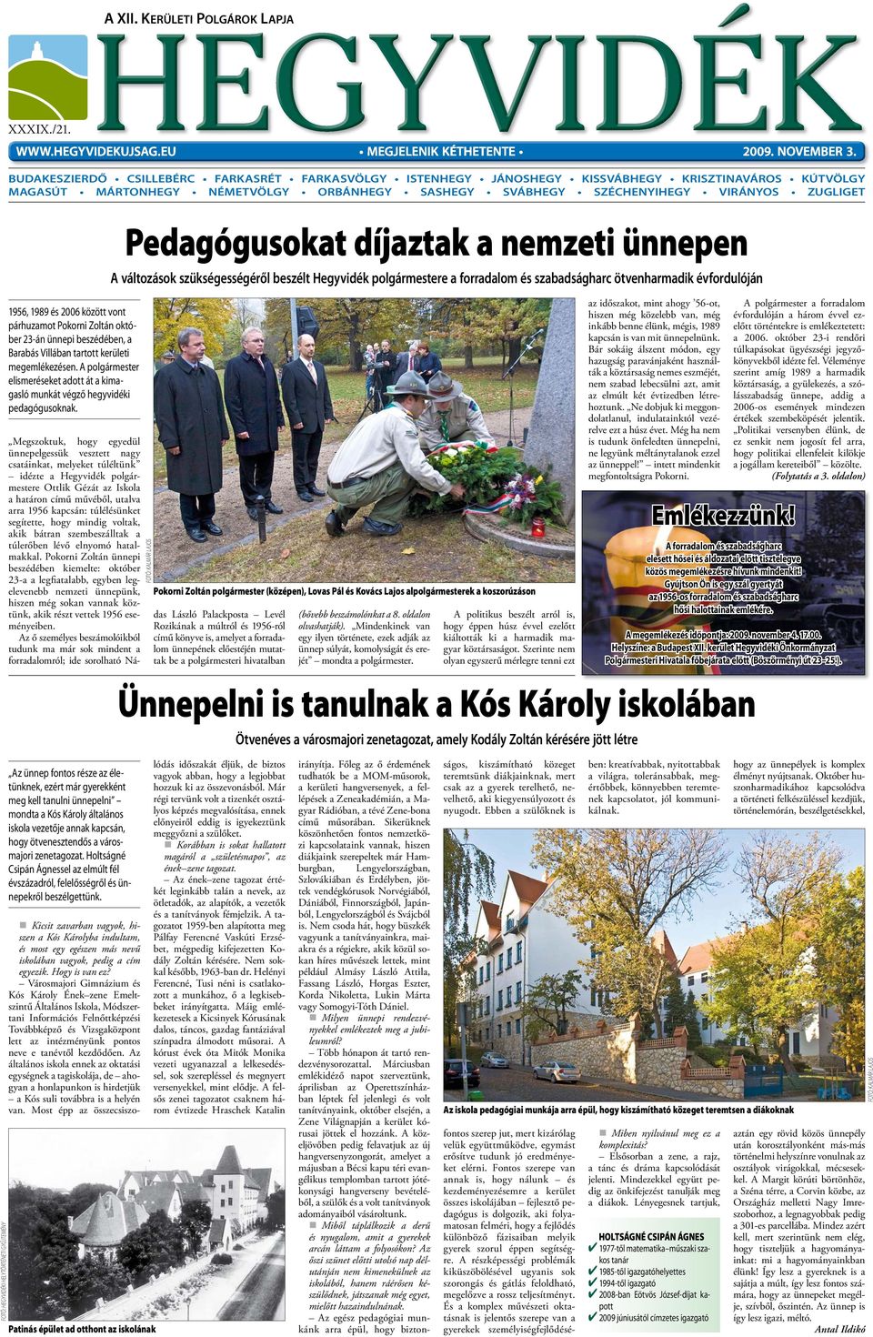 Pokorni Zoltán polgármester (középen), Lovas Pál és Kovács Lajos  alpolgármesterek a koszorúzáson - PDF Free Download