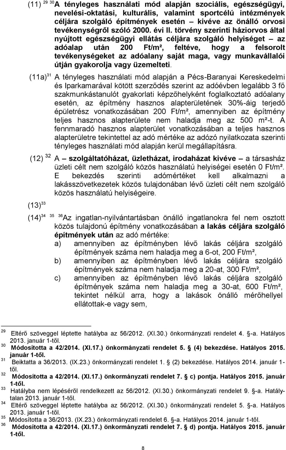 törvény szerinti háziorvos által nyújtott egészségügyi ellátás céljára szolgáló helyiséget az adóalap után 200 Ft/m², feltéve, hogy a felsorolt tevékenységeket az adóalany saját maga, vagy
