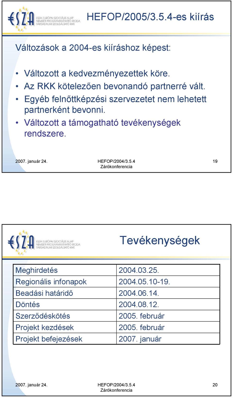 Változott a támogatható tevékenységek rendszere.