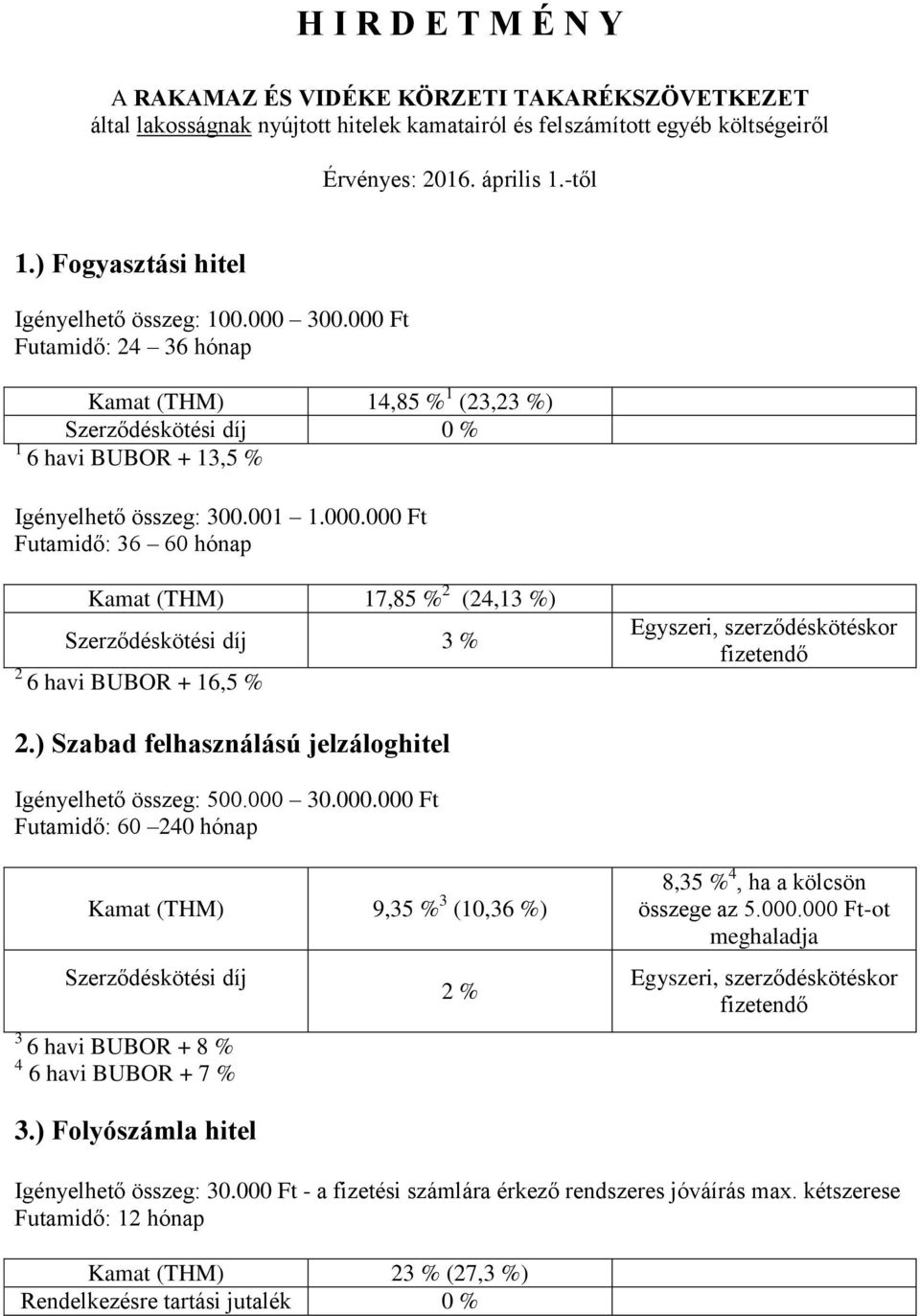 ) Szabad felhasználású jelzáloghitel Igényelhető : 500.000 