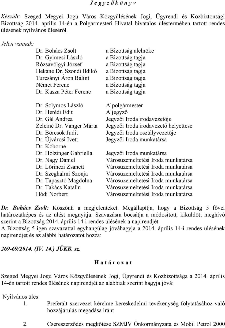 Szondi Ildikó Turcsányi Áron Bálint Német Ferenc Dr. Kasza Péter Ferenc Dr. Solymos László Dr. Herédi Edit Dr. Gál Andrea Zeleiné Dr. Vanger Márta Dr. Börcsök Judit Dr. Újvárosi Ivett Dr. Kóborné Dr.