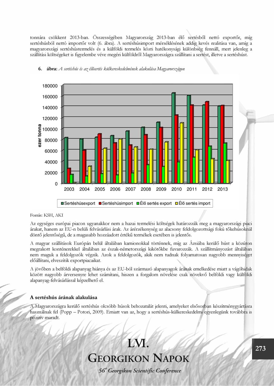 is figyelembe véve megéri külföldről Magyarországra szállítani a sertést, illetve a sertéshúst. 6.