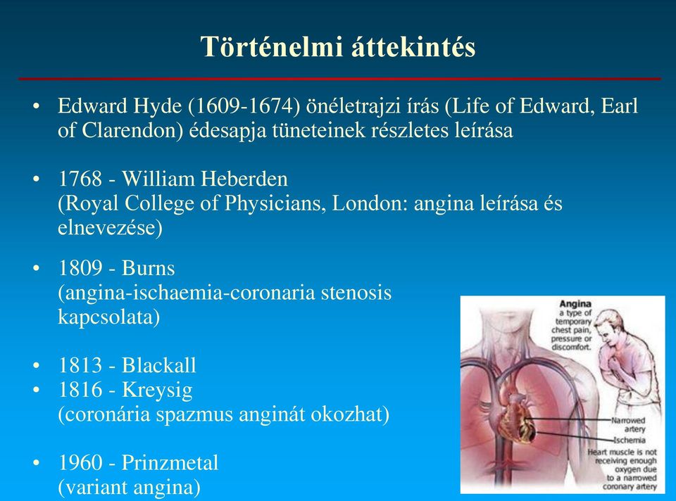 (Royal College of Physicians, London: angina leírása és elnevezése) 1809 - Burns