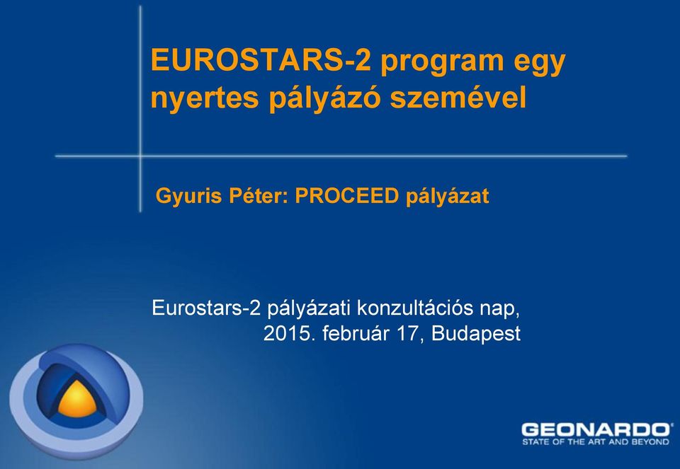 PROCEED pályázat Eurostars-2