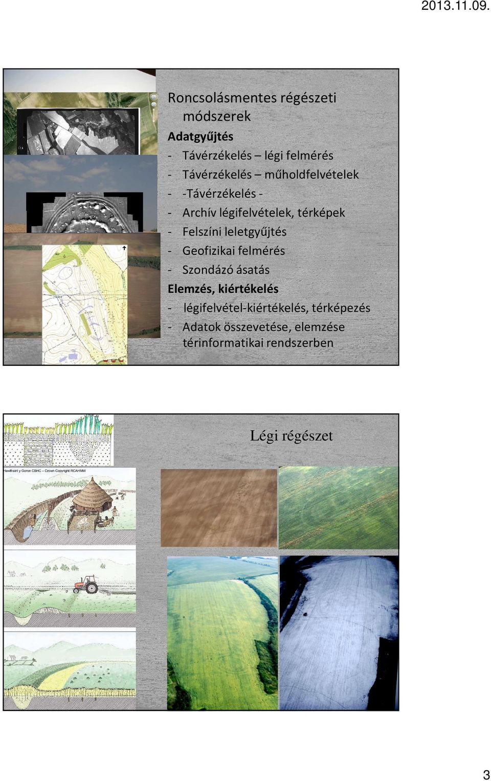 Felszíni leletgyűjtés - Geofizikai felmérés - Szondázó ásatás Elemzés, kiértékelés -