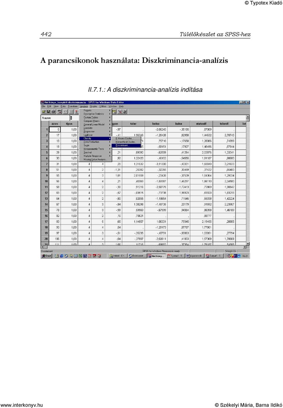 Diszkriminancia-analízis II.7.1.