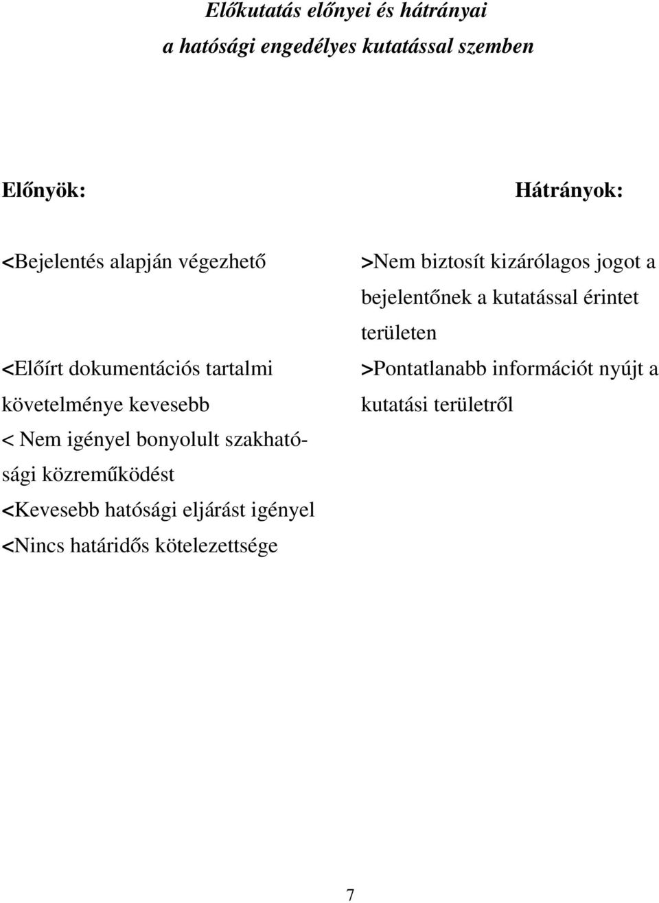 szakhatósági közreműködést <Kevesebb hatósági eljárást igényel <Nincs határidős kötelezettsége >Nem