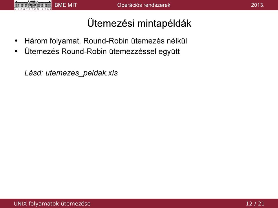 Round-Robin ütemezzéssel együtt Lásd: