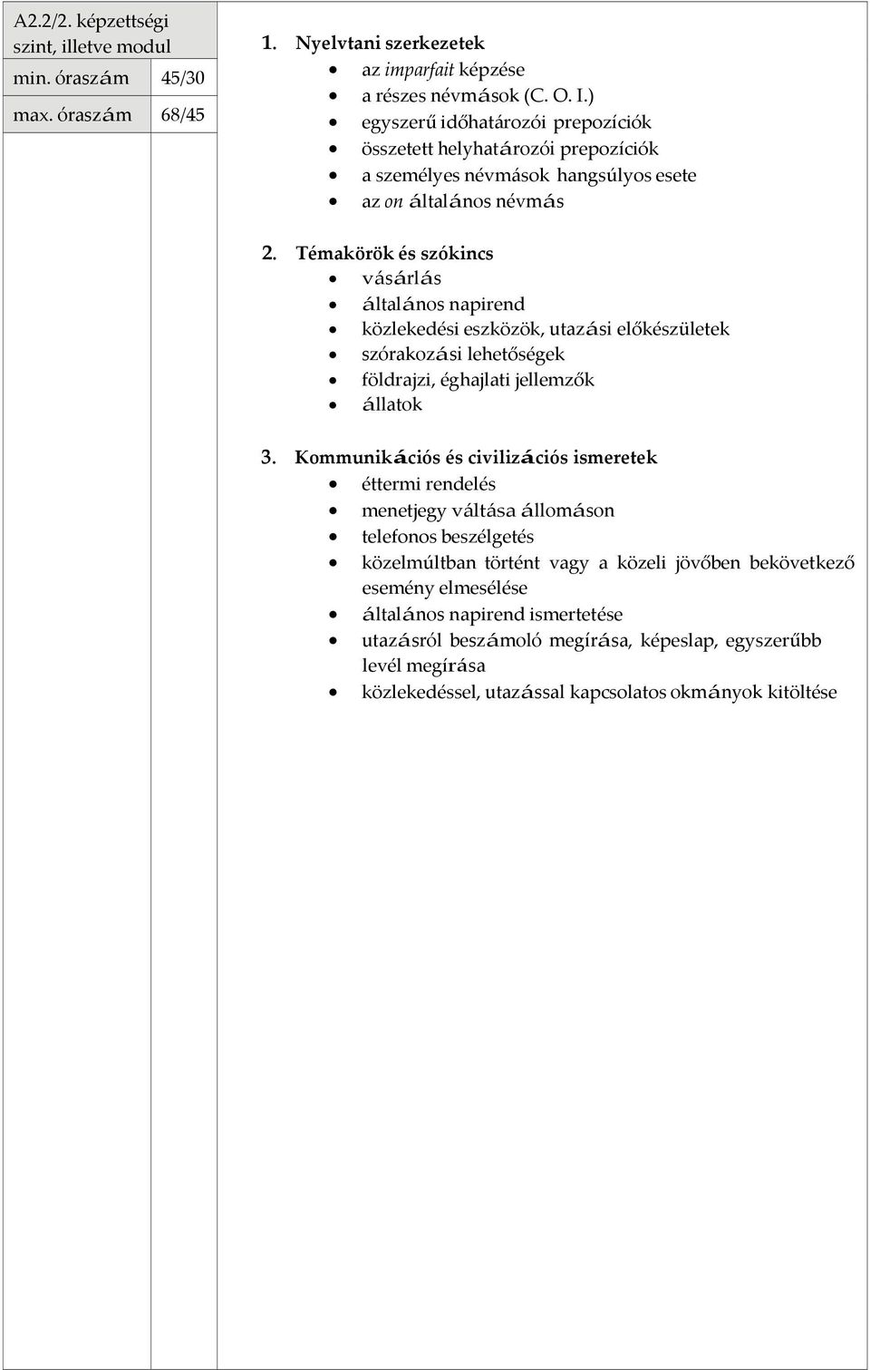 eszközök, utazási előkészületek szórakozási lehetőségek földrajzi, éghajlati jellemzők állatok éttermi rendelés menetjegy váltása állomáson telefonos beszélgetés közelmúltban