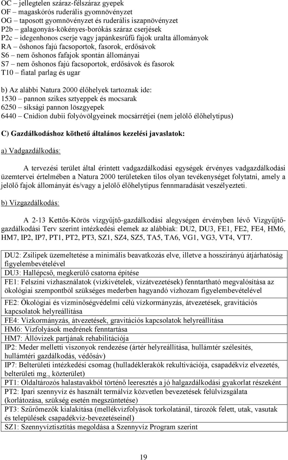 fiatal parlag és ugar b) Az alábbi Natura 2000 élőhelyek tartoznak ide: 1530 pannon szikes sztyeppek és mocsarak 6250 síksági pannon löszgyepek 6440 Cnidion dubii folyóvölgyeinek mocsárrétjei (nem
