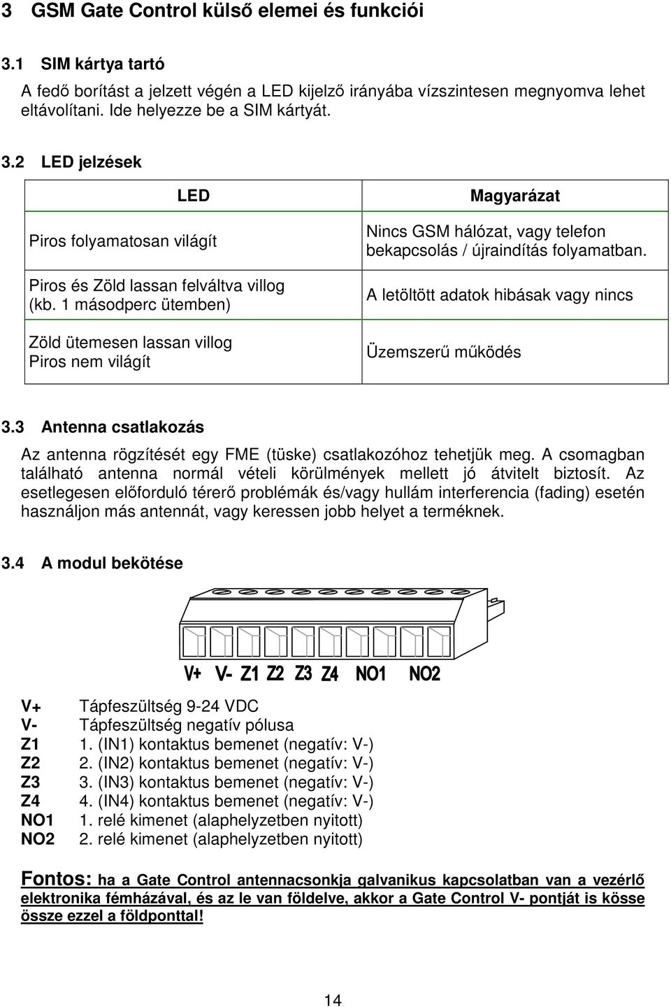 A letöltött adatok hibásak vagy nincs Üzemszer mködés 3.3 Antenna csatlakozás Az antenna rögzítését egy FME (tüske) csatlakozóhoz tehetjük meg.