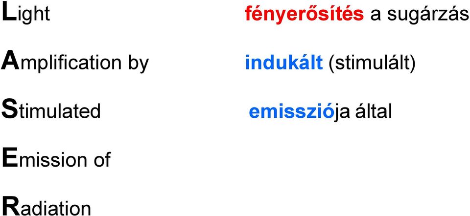 sugárzás indukált (stimulált)