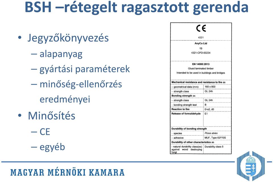 gyártási paraméterek