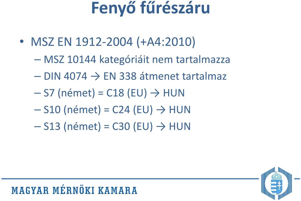 338 átmenet tartalmaz S7 (német) = C18 (EU) HUN