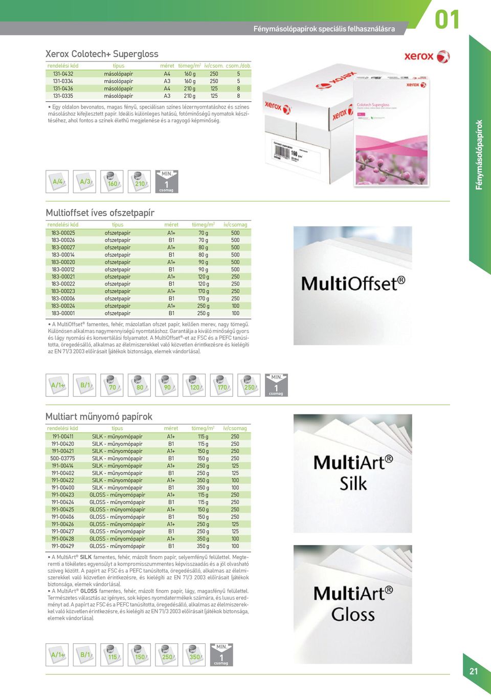 60 20 Fényok Multioffset íves ofszetpapír tömeg/m 2 ív/ 83-0002 ofszetpapír A+ 70 g 00 83-00026 ofszetpapír B 70 g 00 83-00027 ofszetpapír A+ 00 83-000 ofszetpapír B 00 83-00020 ofszetpapír A+ 90 g