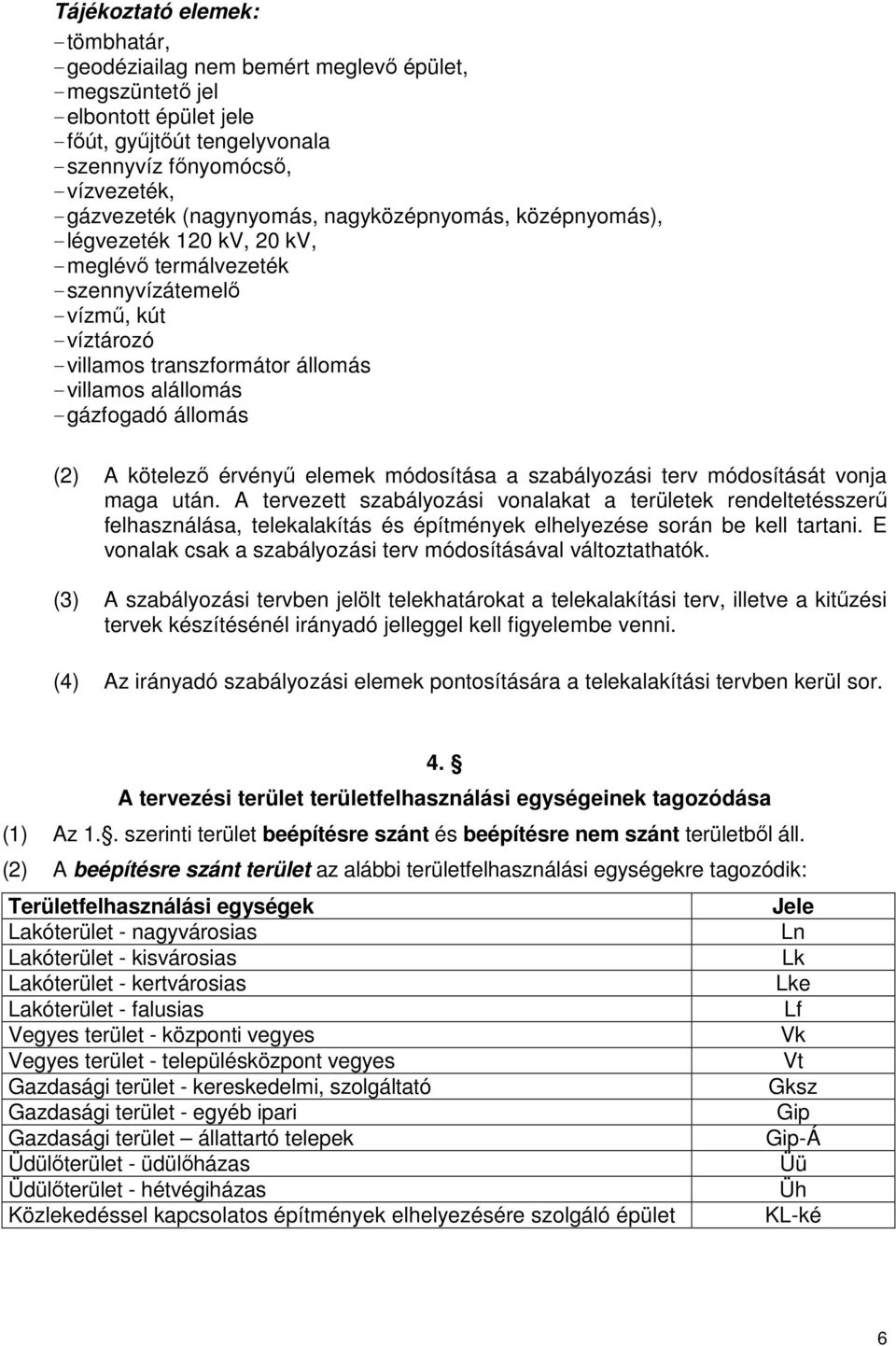 gázfogadó állomás (2) A kötelező érvényű elemek módosítása a szabályozási terv módosítását vonja maga után.