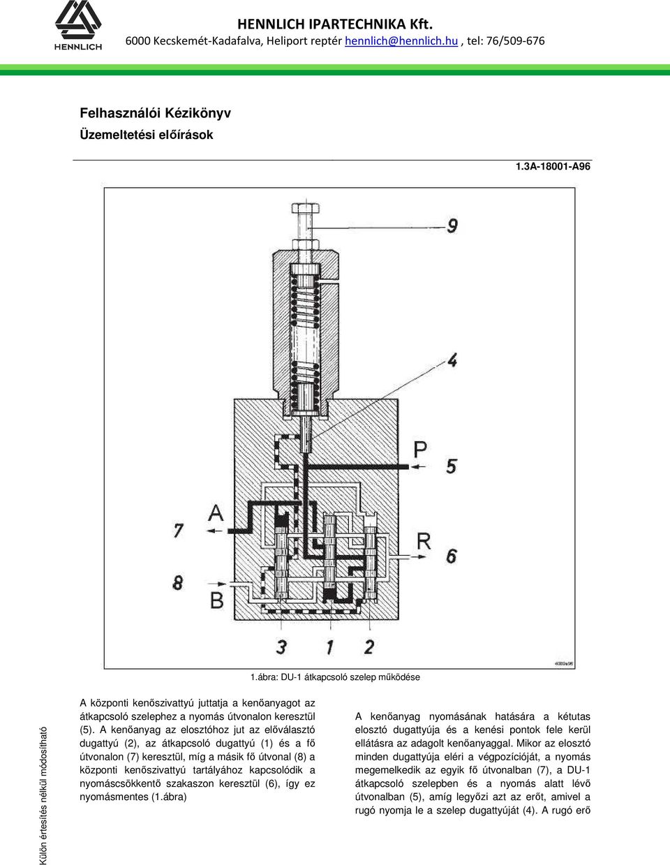 HENNLICH IPARTECHNIKA Kft Kecskemét-Kadafalva, Heliport reptér tel: 76/  NYOMÁSKONTROLLÁLT ÁTKAPCSOLÓ SZELEP - PDF Free Download