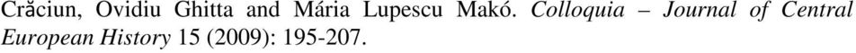 Colloquia Journal of