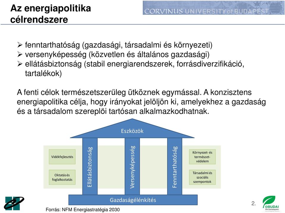 A konzisztens energiapolitika célja, hogy irányokat jelöljön ki, amelyekhez a gazdaság és a társadalom szereplői tartósan alkalmazkodhatnak.