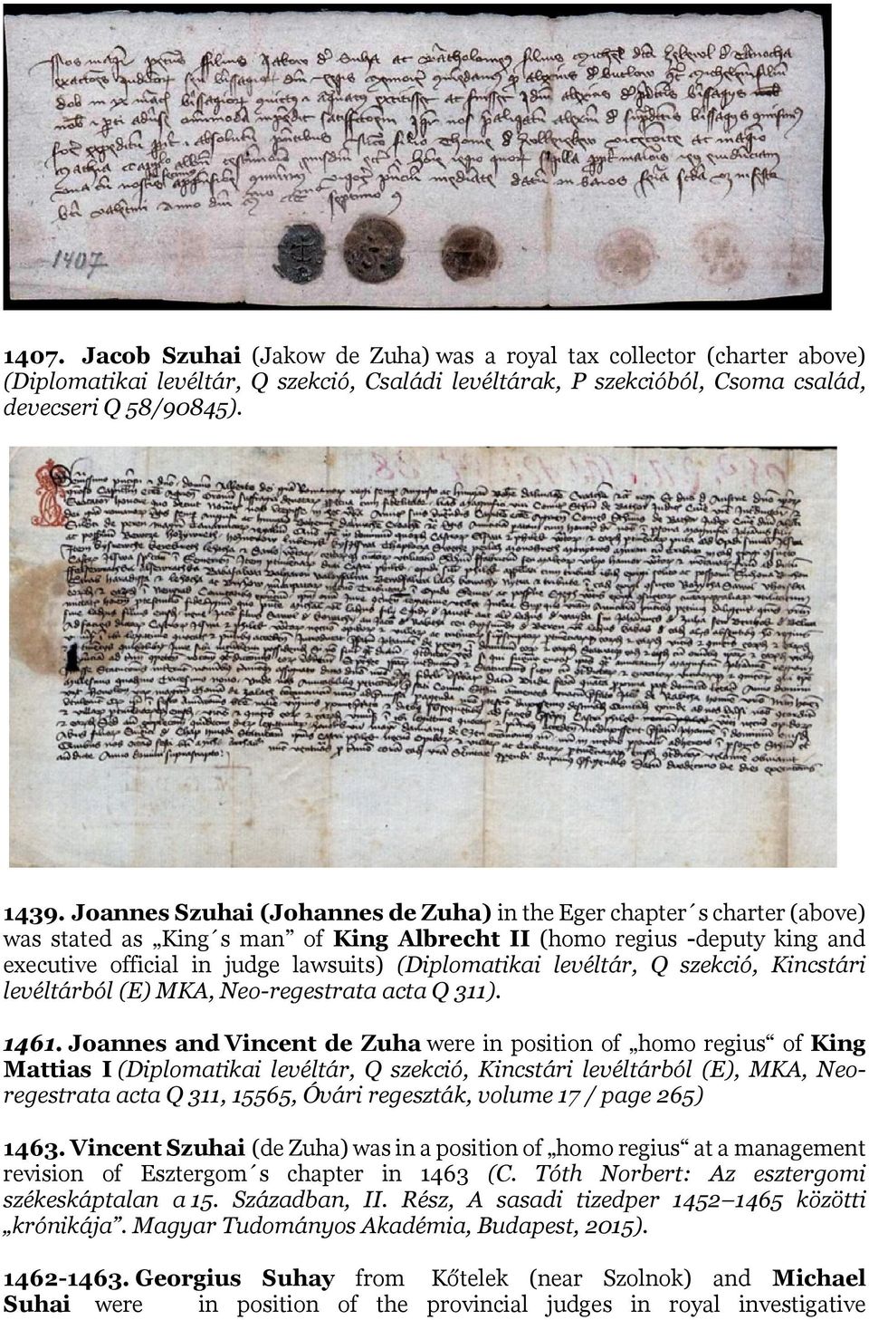 levéltár, Q szekció, Kincstári levéltárból (E) MKA, Neo-regestrata acta Q 311). 1461.