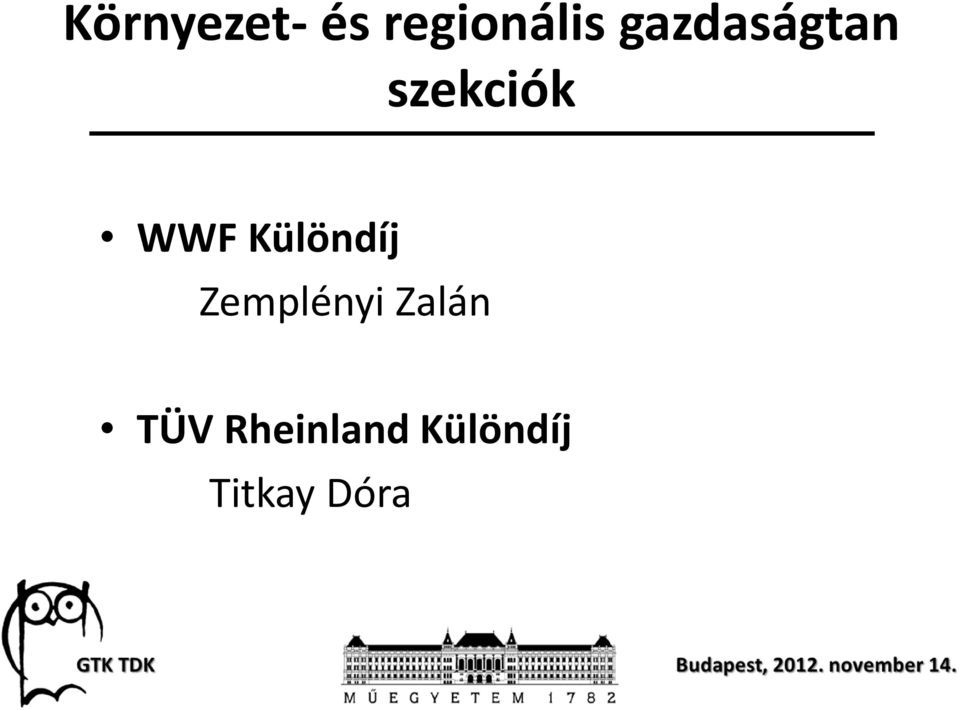 Különdíj Zemplényi Zalán