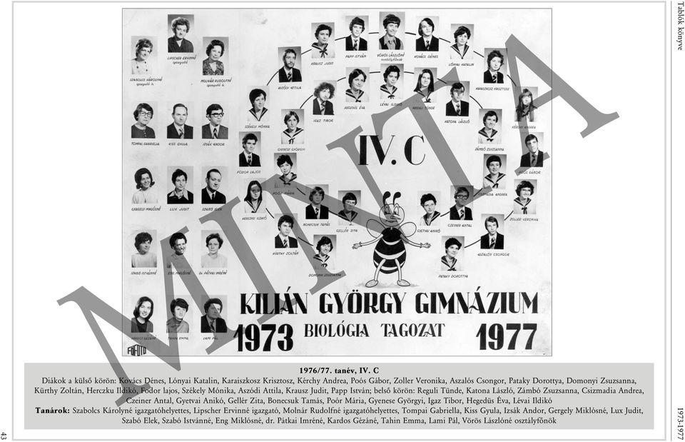 Ildikó, Fodor lajos, Székely Mónika, Aszódi Attila, Krausz Judit, Papp István; belső körön: Reguli Tünde, Katona László, Zámbó Zsuzsanna, Csizmadia Andrea, Czeiner Antal, Gyetvai Anikó, Gellér Zita,