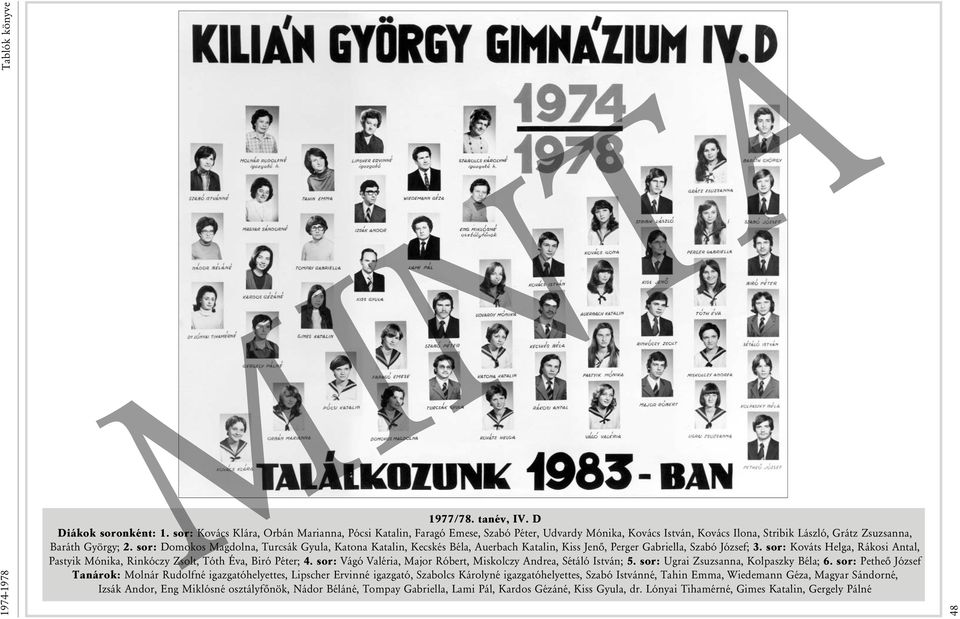 sor: Domokos Magdolna, Turcsák Gyula, Katona Katalin, Kecskés Béla, Auerbach Katalin, Kiss Jenő, Perger Gabriella, Szabó József; 3.